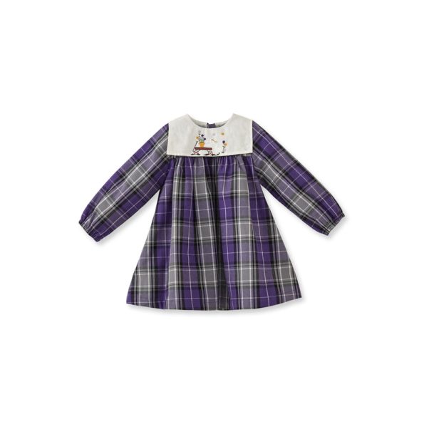 Plaid Purple Cotton Dress