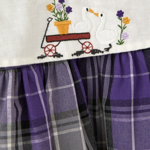 Plaid Purple Cotton Dress