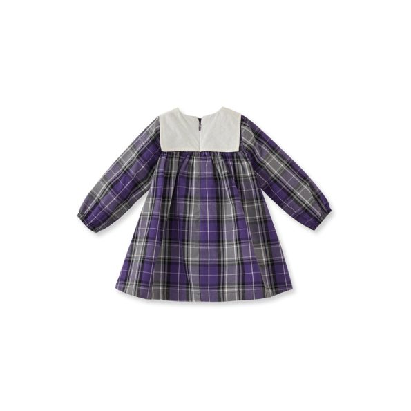 Plaid Purple Cotton Dress