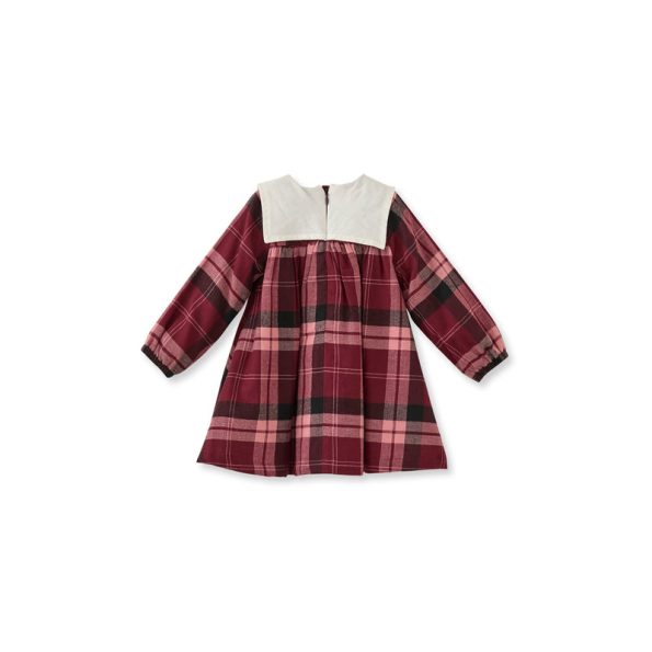 Plaid Burgundy Cotton Dress