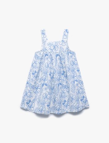 Girls' Baby Viscose Square Neck Sleeveless A-Line Dress