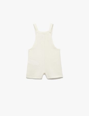 Baby Boy Button-Up Cotton Short Dungaree