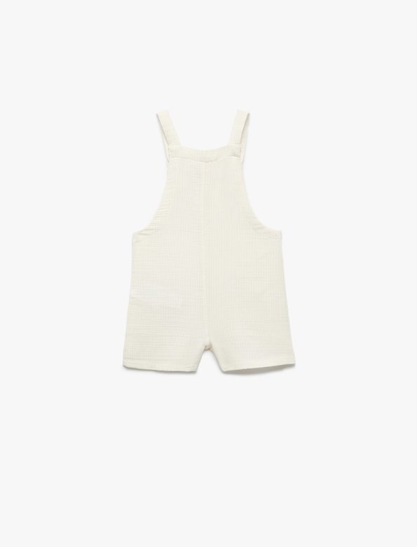Baby Boy Button-Up Cotton Short Dungaree