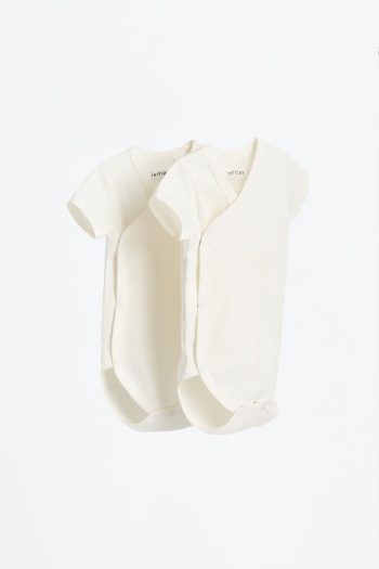 2-Piece Ribbed Kimono Bodysuit Set