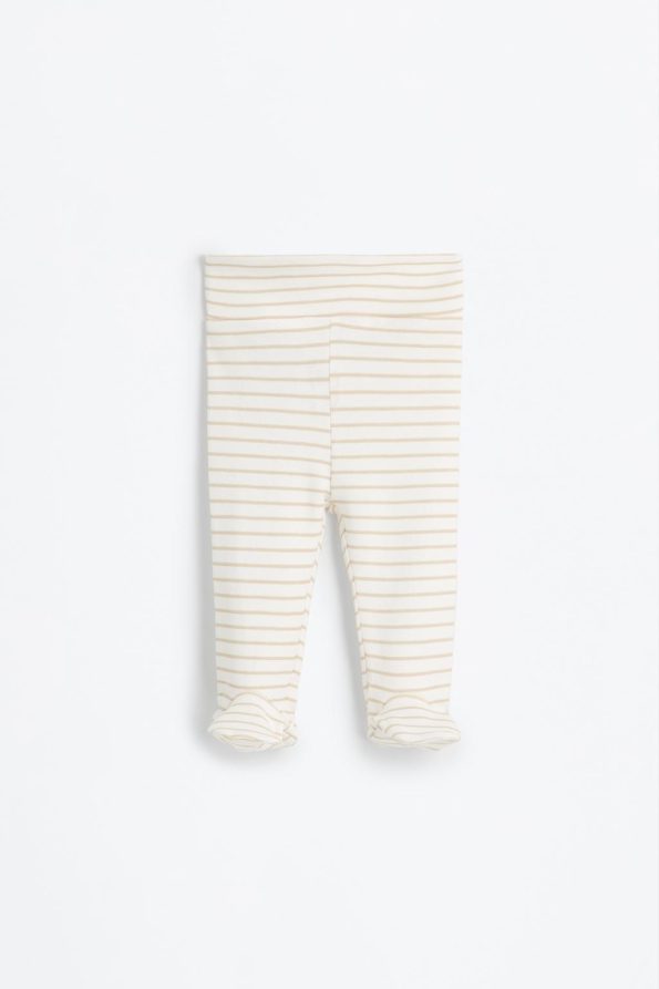 Three-Piece Bodysuit, Footed Leggings and Hat Set