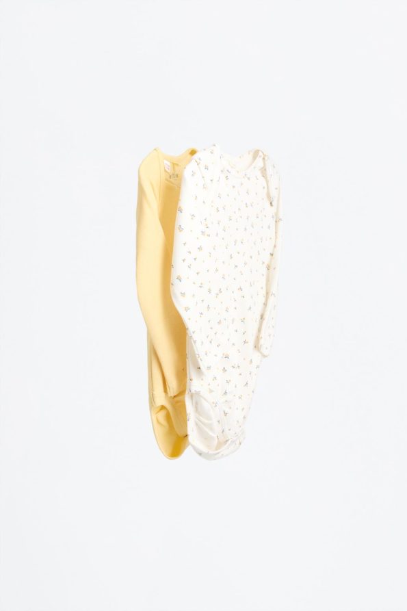 2-Pack Patterned Long Sleeve Bodysuits