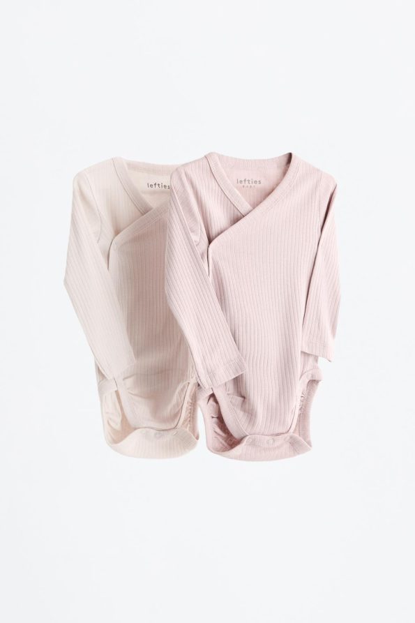 Set of 2 Long Sleeve Kimono Bodysuits