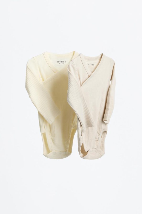 2-Pack Solid Color Kimono Bodysuits