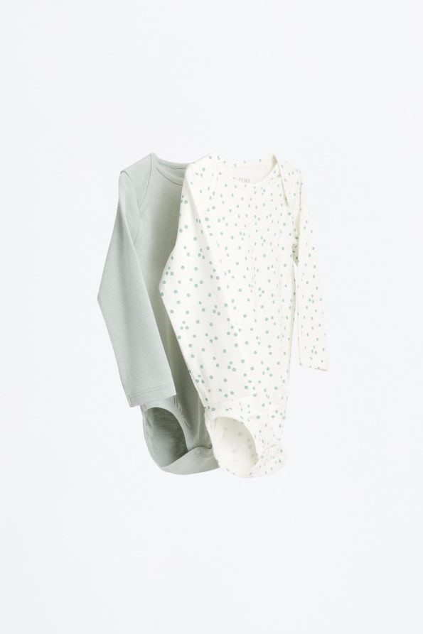 2-Piece Contrast Bodysuit Set