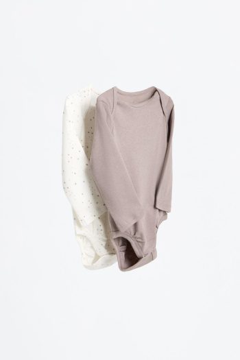 2-Piece Contrast Bodysuit Set