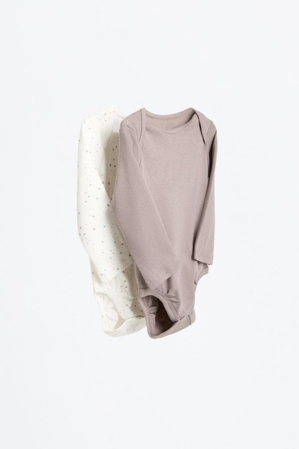 2-Piece Contrast Bodysuit Set