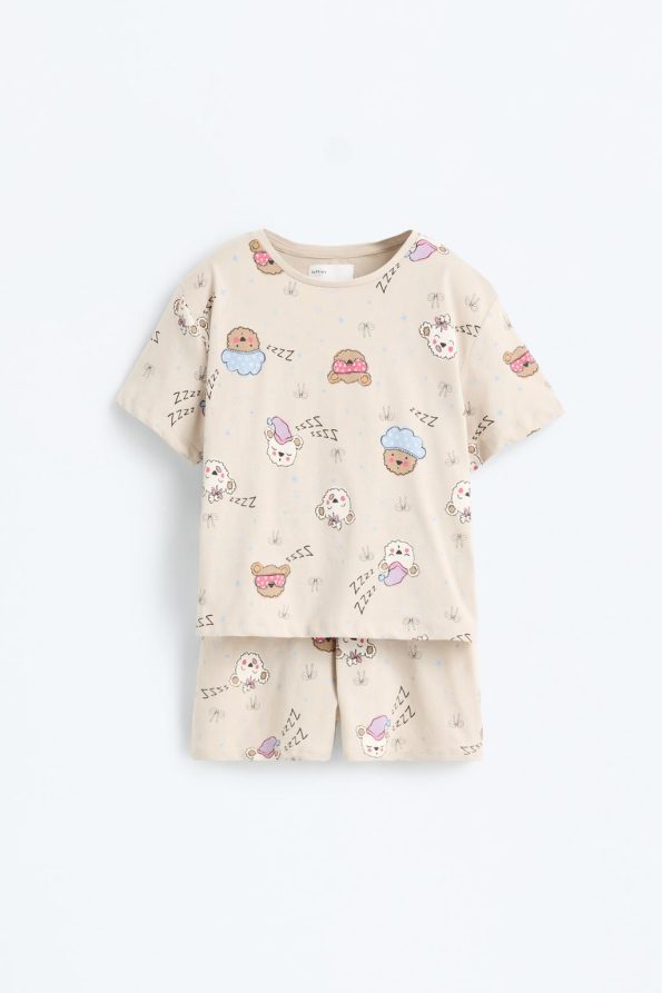 Patterned Short Pajama Set