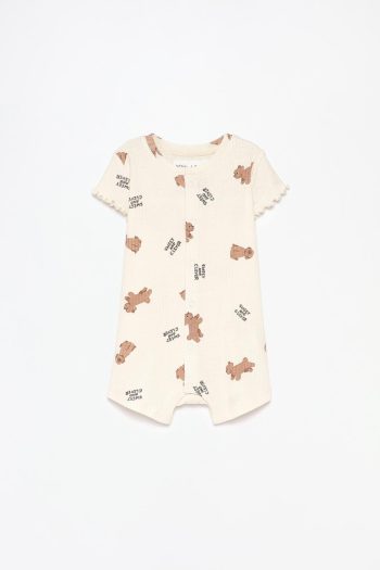 Patterned Ribbed Romper