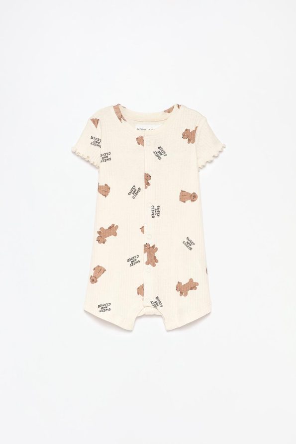 Patterned Ribbed Romper