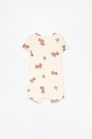 Patterned Ribbed Romper