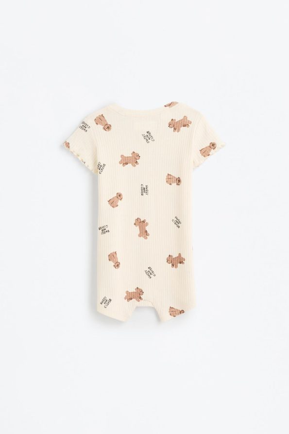 Patterned Ribbed Romper