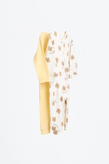 2-Piece Bear Print One-Piece Pajama Set