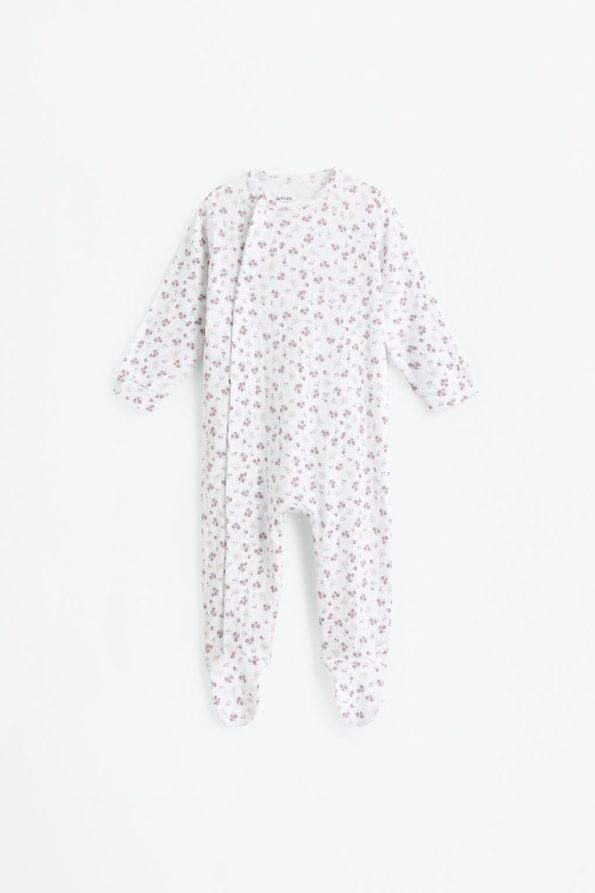 All-Over Patterned Knit Pajama Romper