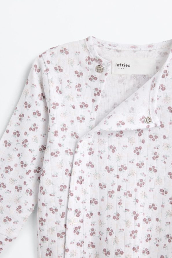 All-Over Patterned Knit Pajama Romper