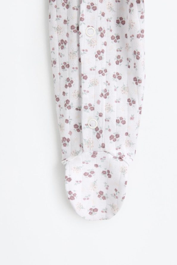 All-Over Patterned Knit Pajama Romper
