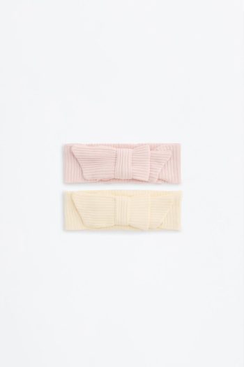 Set of 2 Bow Detail Elastic Hair Bands