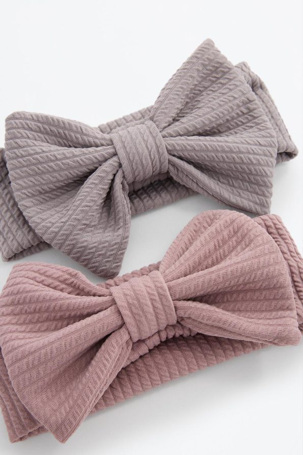 Set of 2 Bow Knot Thick Jersey Hair Bands