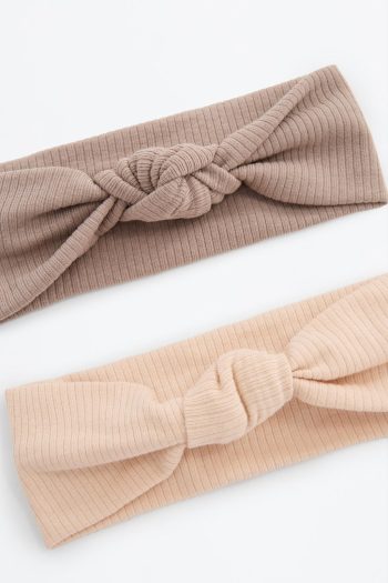 2-Pack Knotted Ribbed Hairband Set