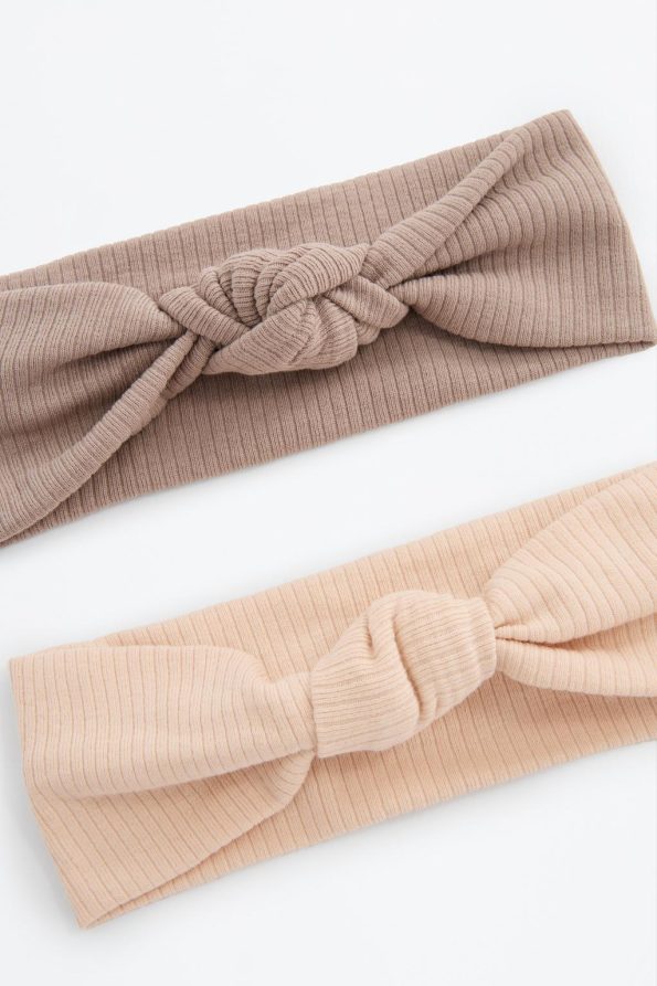 2-Pack Knotted Ribbed Hairband Set