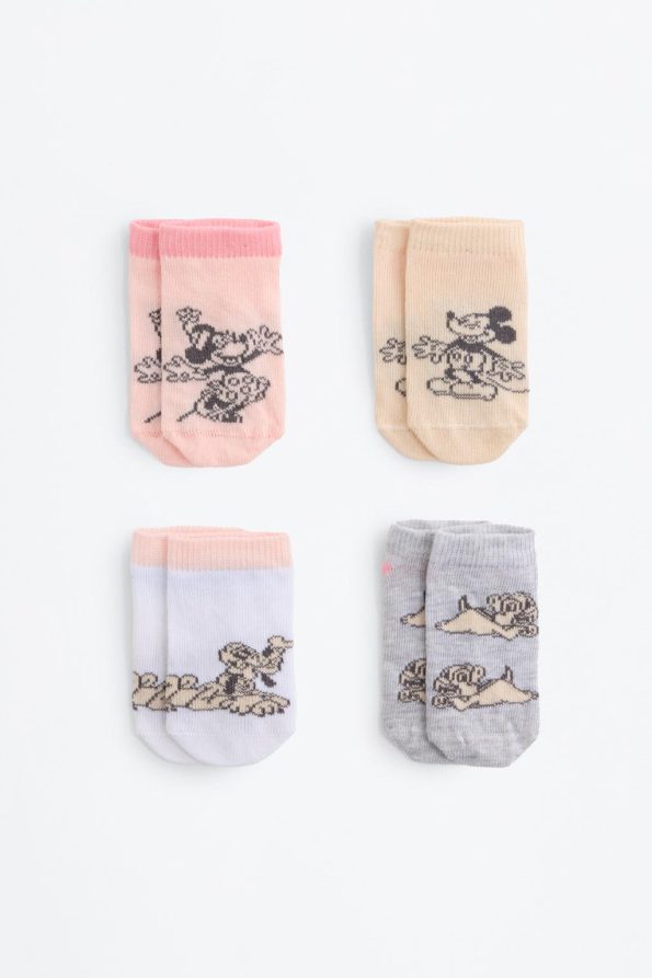 4-Pack Mickey and Minnie Mouse Ankle Socks