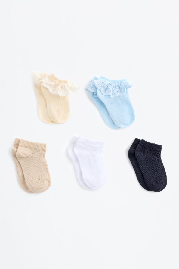 5-Pack Lace Trimmed Socks