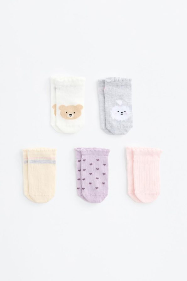5-Pack Bear Pattern Ankle Socks