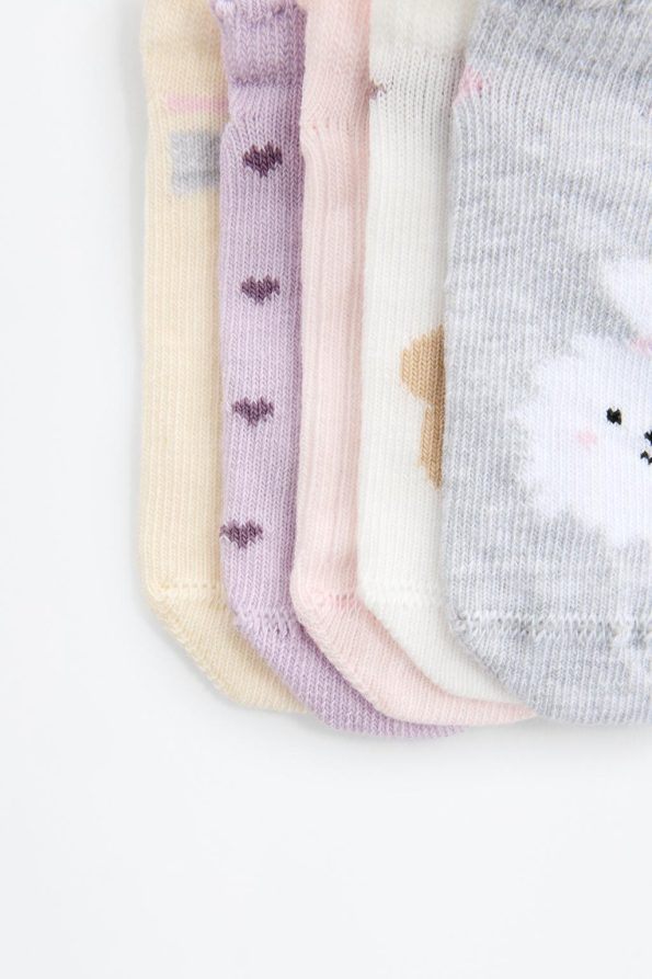 5-Pack Bear Pattern Ankle Socks