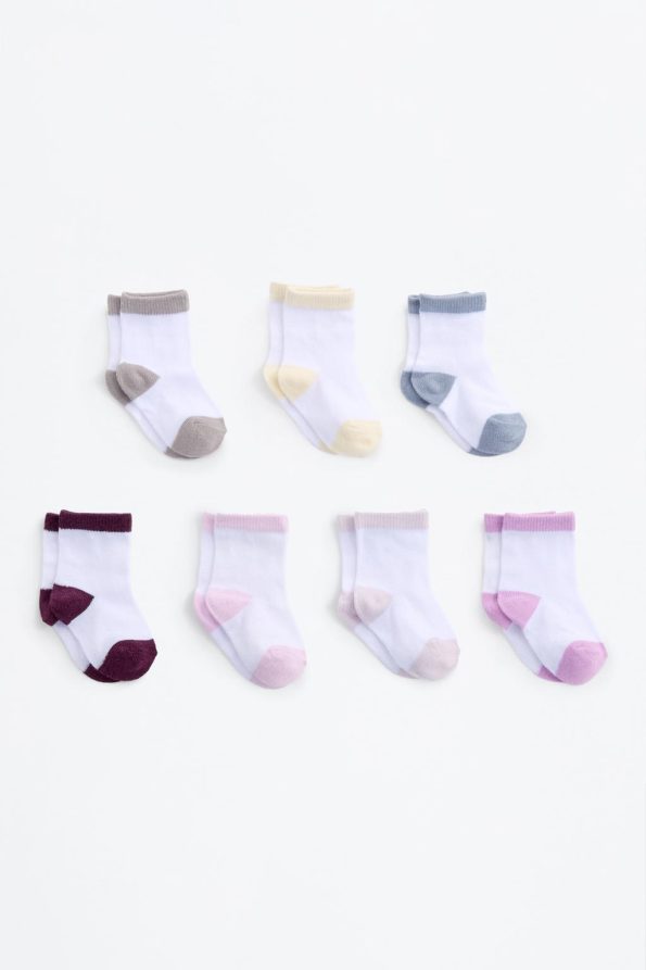 7-Pack Contrast Color Long Socks