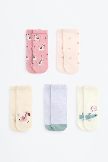 5-Pack Long Zebra Pattern Socks