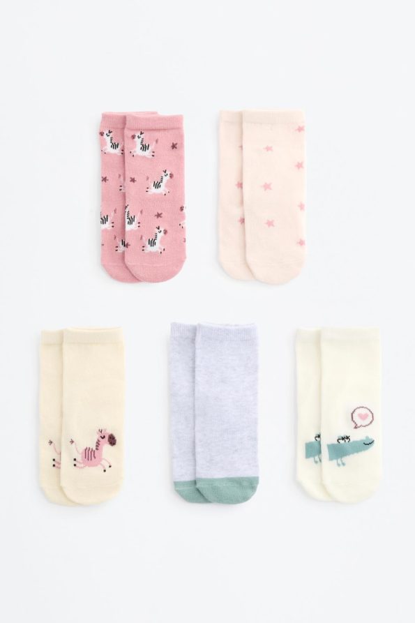 5-Pack Long Zebra Pattern Socks