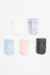 5-Pack Folded Detail Socks