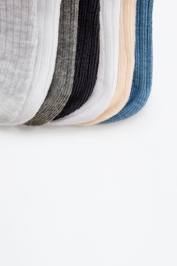 7-Pack Ribbed Ankle Socks
