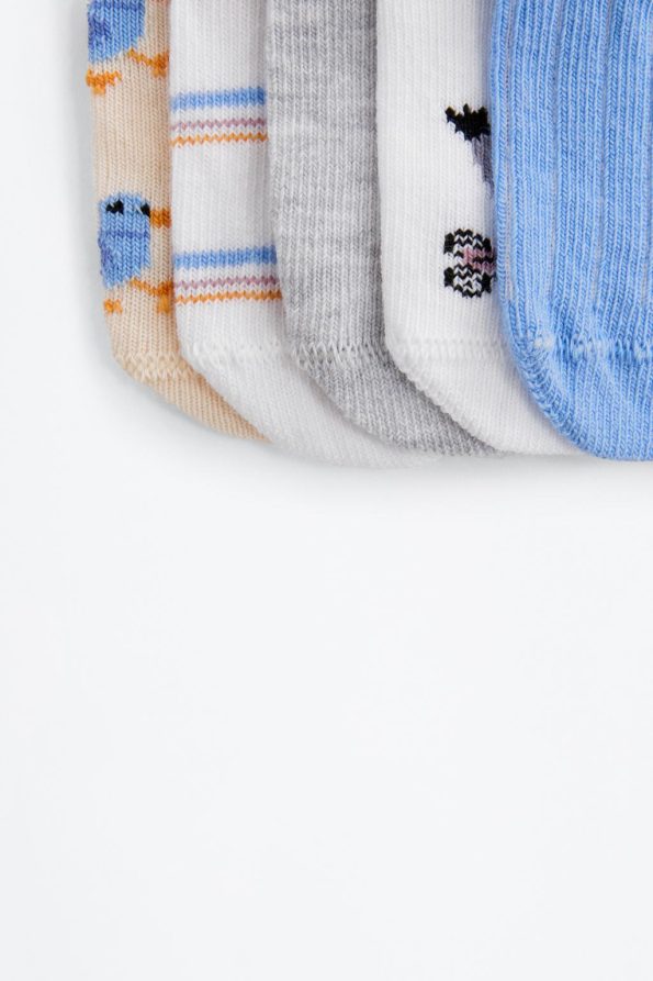 5-Pack Bird Pattern Ankle Socks