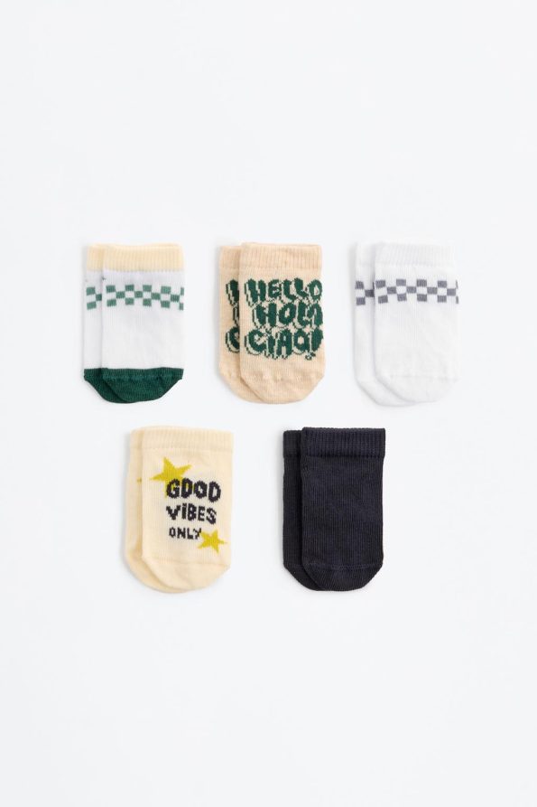 5-Pack Slogan Ankle Socks