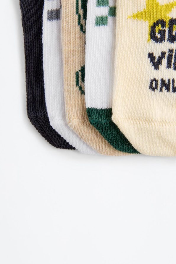5-Pack Slogan Ankle Socks