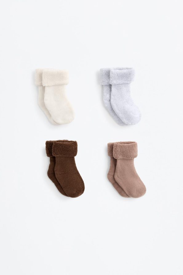 Squirrel-Themed 4-Pair Warm Sock Set