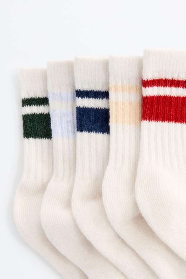 5-Pack Ribbed Striped Long Socks
