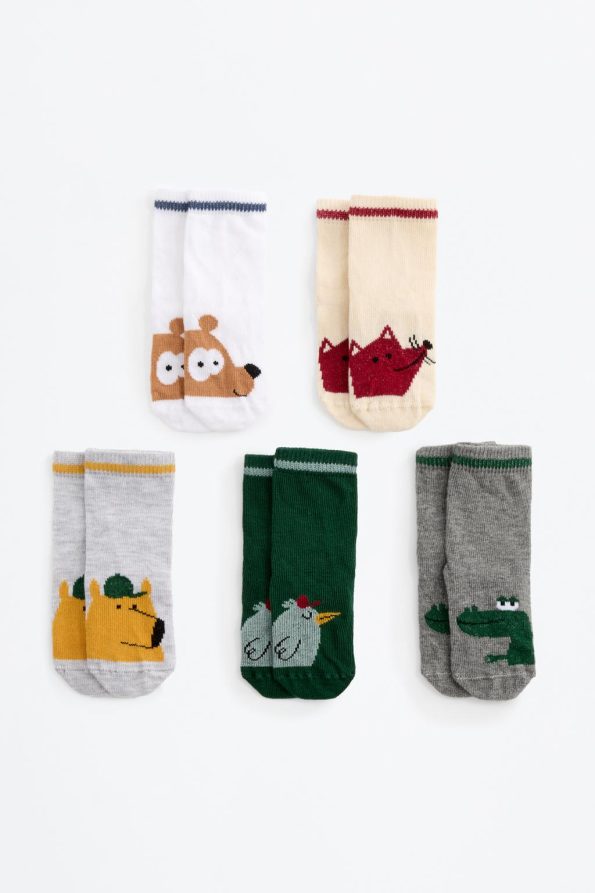 Pack of 5 Patterned Ankle Socks