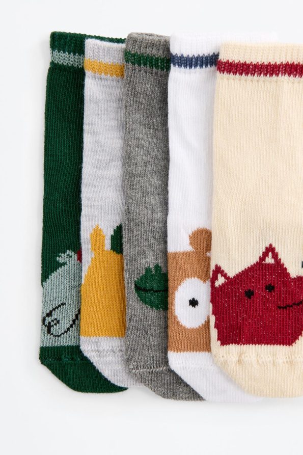 Pack of 5 Patterned Ankle Socks