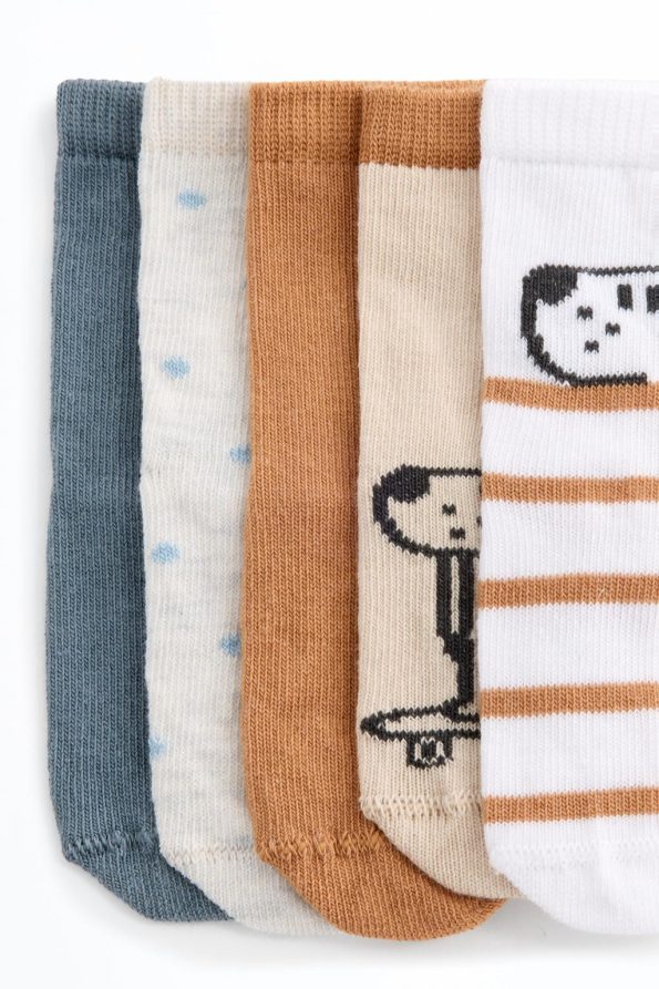 5-Pack Puppy Print Ankle Socks