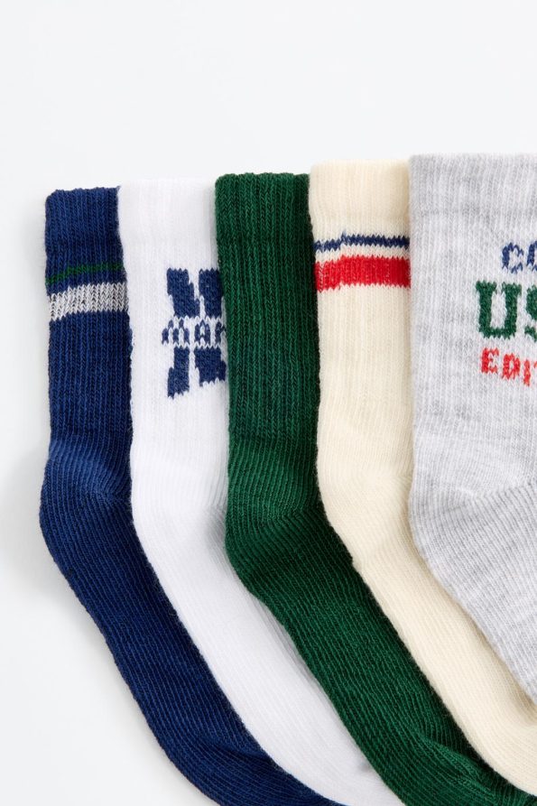 5-Pack Striped Long Socks
