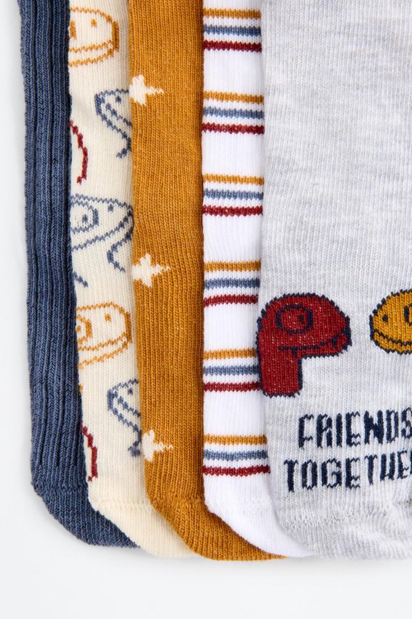 5-Pack of Dinosaur Patterned Long Socks