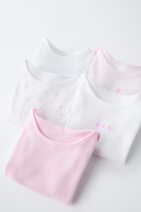 5-Pack of Strawberry Print Bodysuits