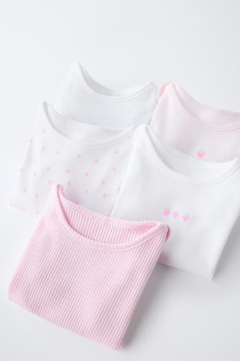 5-Pack of Strawberry Print Bodysuits
