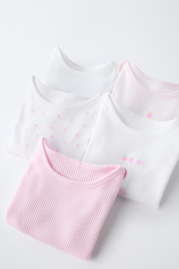 5-Pack of Strawberry Print Bodysuits